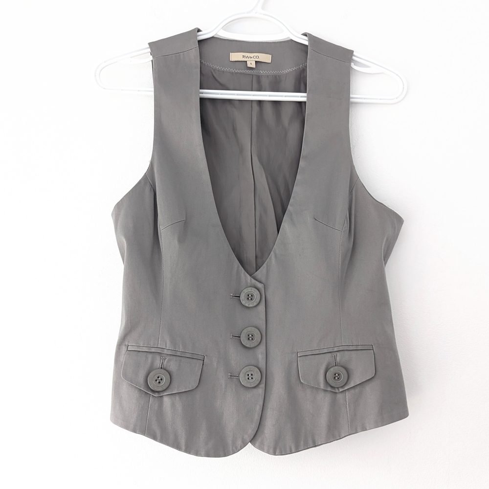 RW&CO. Women's Y2K Gray Vest~ Size 5